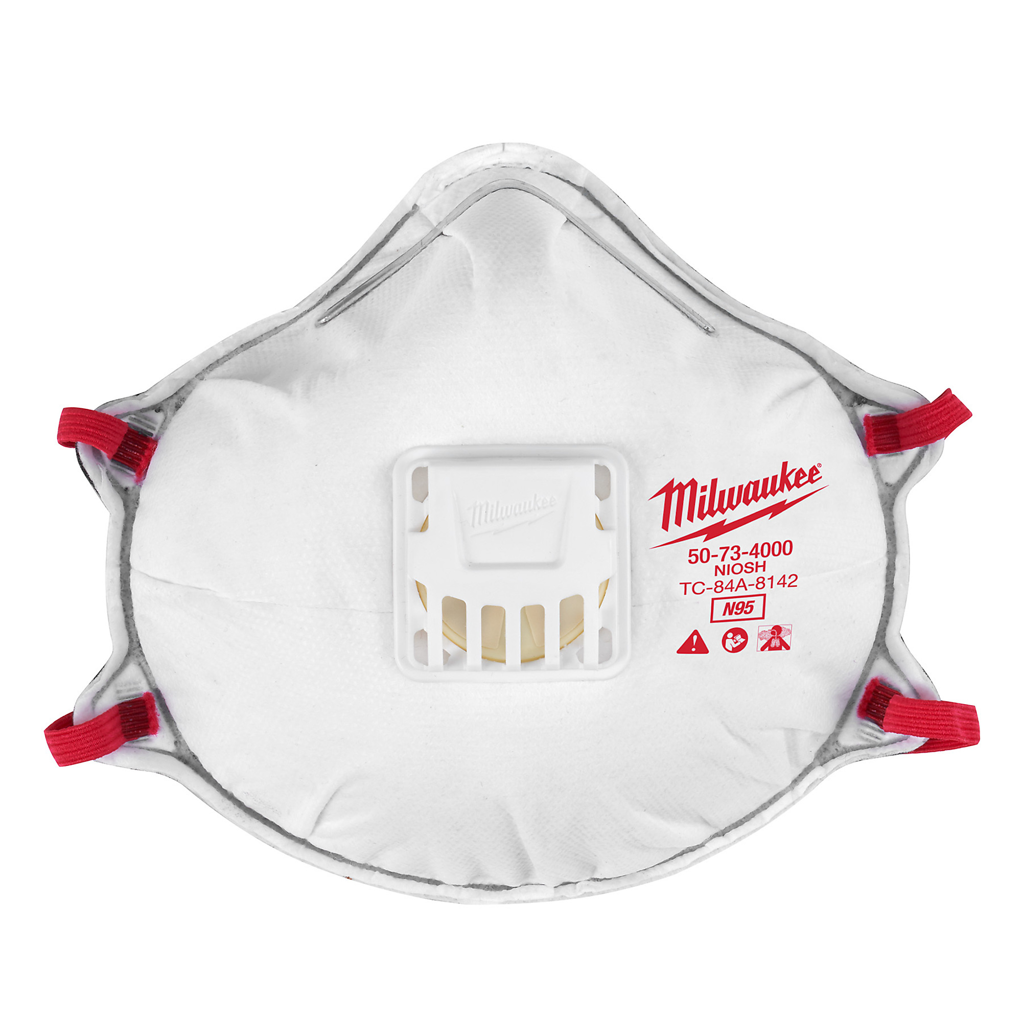 Milwaukee N95 Mask, White, One-Size, qty.1, Model# 48-73-4001